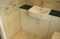 The new basin storage cupboards